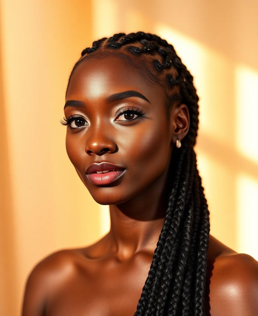 Long knotless braids